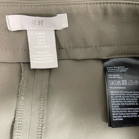 H&M Women’s Size 14 Solid Brown Wide Leg Dress Pants - Picture 5 of 5